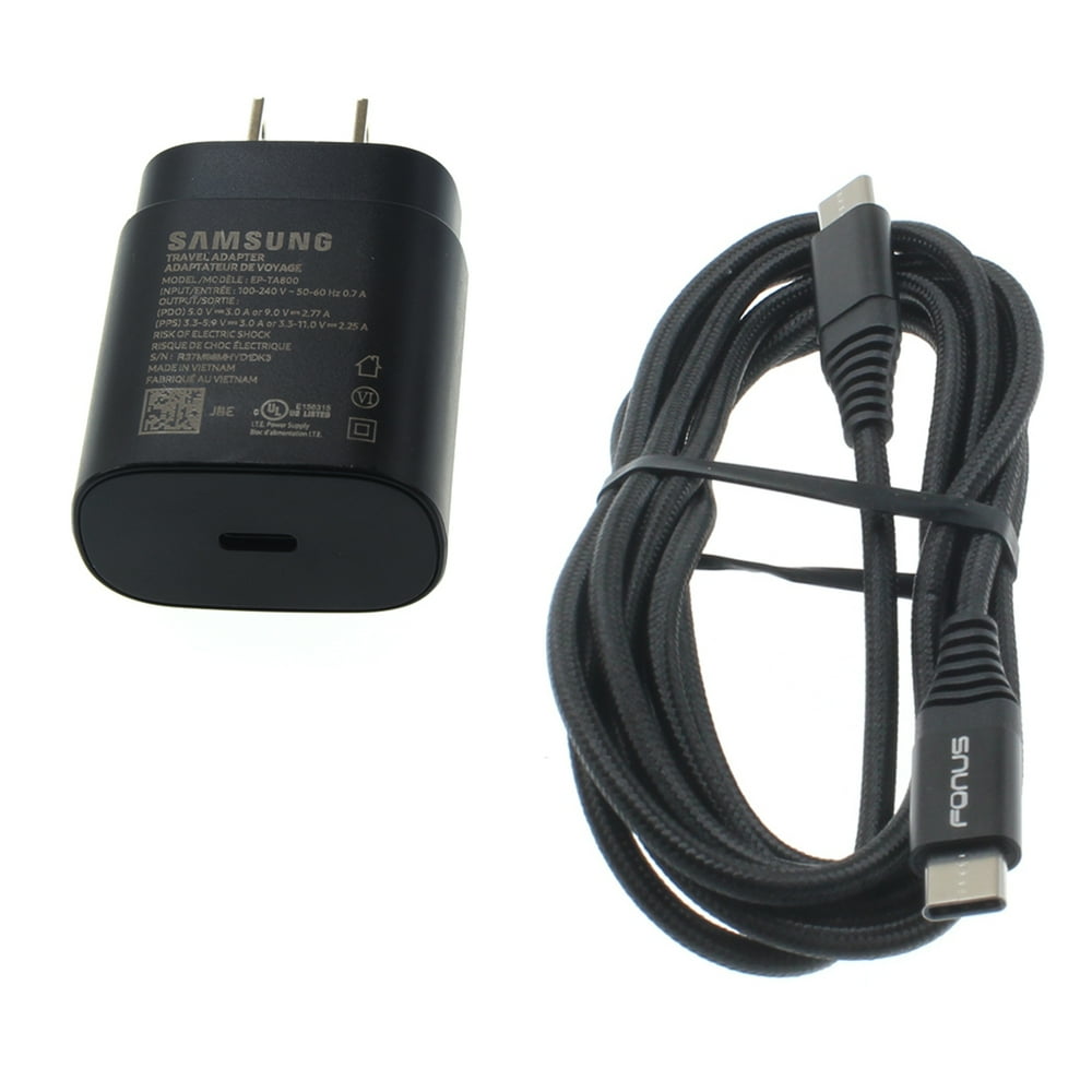 Galaxy A21/A11 25W Fast Home Charger PD TypeC 6ft USBC Cable Quick