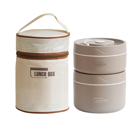 Vacuum Stainless Steel Leak Proof and Insulated Stainless Steel Three-Layer Lunch/Snack Box (with Insulation Bag), Suitable for Bringing Food to Office, Picnics