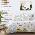 thumbnail image 3 of Country Sunflower 4 Piece Duvet Cover Set Full Size Wildflowers Butterfly Farmhouse Botanical Soft Bedding Set Comforter Cover, 1 Duvet Cover 1 Flat Sheets and 2 Pillowcases, 3 of 9