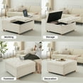 thumbnail image 6 of AOILE Lift-Top Ottoman Coffee Table | Faux Leather Tufted Upholstered with Storage | Large Square Bench for Bedroom & Living Room, 6 of 8