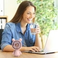 thumbnail image 4 of Pompotops Portable Handheld Fan, New Bear Handheld Fan Desktop Mini Cute Home Portable USB Charging Small Fan, Pink, 4 of 4