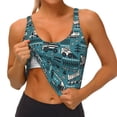 thumbnail image 3 of Uemuo Modern Excavator Pattern Women's Sports Bra - High Impact Support, Breathable, and Comfortable Athletic Bra for Running, Yoga, and Workouts, 3 of 9