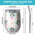 thumbnail image 5 of 12oz Stemless Wine Tumblers Fairy Tale Princess Pattern Vacuum Insulated Stainless Steel Travel Tumbler Cups Mug with Lid and Straw for Champaign,Cocktail,Beer with Cleaning Brush, 5 of 5