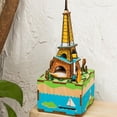 thumbnail image 2 of Wooden 3D Puzzle DIY Romantic Eiffel Music Box Plays: Moon River, 2 of 3