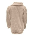 thumbnail image 4 of Wdgfv Vintage Women's Pullover Sweater Fall Winter Women Pullover Sweater Casual Soft Knitted Long Sleeve Outerwear with Side Zipper Collar for Daily, 4 of 6