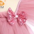 thumbnail image 6 of IBTOM CASTLE Toddler Baby Girls Tulle Tutu Dress Princess Flutter Sleeve Sequins Birthday Party Summer Beach Sundress with Headband 2-3 Years Dusty Pink, 6 of 8