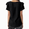 thumbnail image 3 of fatyb Summer Womens Tops Ruffle Short Sleeve Casual Blouses Crew Neck Solid Color Loose Shirts for Women, 3 of 7