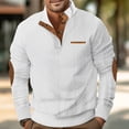 thumbnail image 2 of LIUJUNSHOP Plain Men's Crewneck Sweatshirt Men Fashion Casual Solid Color Long Sleeve Button Front Hoodless Sweatshirt Comfortable, 2 of 7