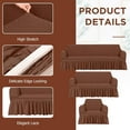 thumbnail image 2 of 3 Pcs Sofa Slipcover Set for Couch Cushion Durable Washable High Elastic Stretchable Furniture Couch Covers with Skirt for Sofa Loveseat Arm Chair(Brown,Seersucker), 2 of 12