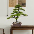 thumbnail image 5 of Árbol de bonsái artificial de estilo chino con madera realista y plantas falsas de maceta de cerámica for oficina en casa, 5 of 5
