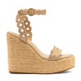 thumbnail image 2 of XYD Women Open Round Toe Espadrilles Wavy Edge Sandals Platform Ankle Strap Wedge High Heels Fashion Summer Holiday Shoes Size 15.5 Beige, 2 of 4