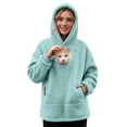 thumbnail image 3 of FUZHIQ Womens Cat Dog Carrier Hoodie Pet Pouch Sweatshirt Kangaroo Pocket Round Opening Hooded Pullover Top, 3 of 8