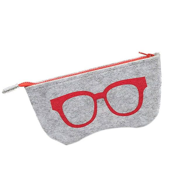 Sac Boîte pour Lunettes Motif Feutre Fermeture Éclair Sac Fermeture Éclair Fermeture à Glissière pour Lunettes Feutre Pochette pour Lunettes Légère Portable Organisateur Protecteur pour Lunettes