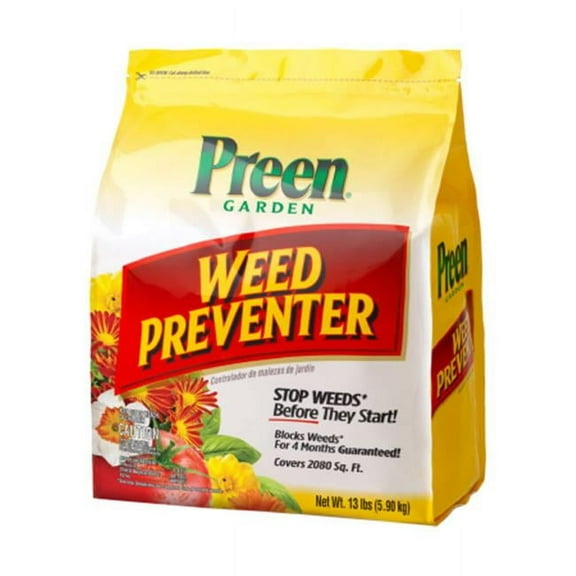 Preen Garden Weed Preventer, 13 lbs Bag, Yellow