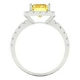 thumbnail image 4 of Clara Pucci 14K White Gold 3.84ct Yellow Halo Ring for Women, 4 of 8