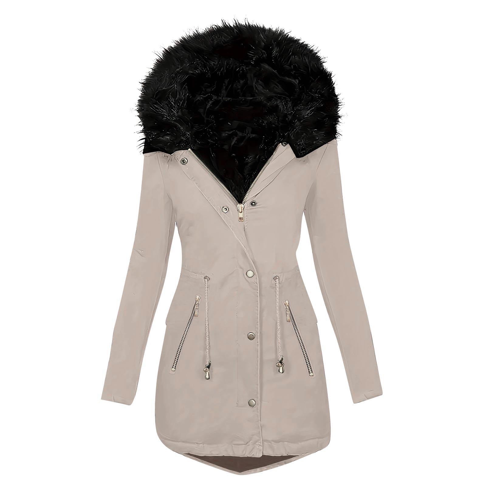 Meichang Winter Coats for Women Hooded Warm Winter Overcoat with