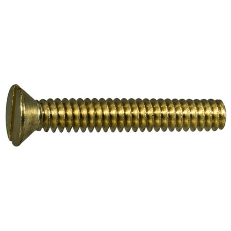 

#10-24 x 1-1/4 Brass Coarse Thread Slotted Flat Head Machine Screws MSFB-222