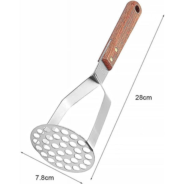 Apisonador De Patatas De Acero Inoxidable Wolfcut 26 Cm - Para Hacer Puré, Aplastar Aguacates, Compactar Carne, Mango Ergonómico