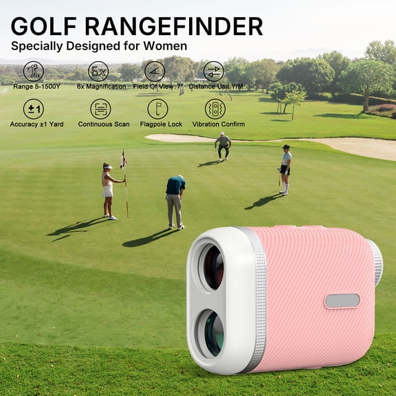GEVSYUE Range Finder Golf, 1500 Yards Laser Golf Rangefinder with Slope, 6X Magnification, Target with Vibration, Golf Accessories for Women