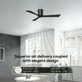 thumbnail image 4 of Matthews Fan Company IR3H-BB-BK-42 Irene 42" Brushed Bronze Hugger Ceiling Fan with 3 Matte Black Blades, Remote and Wall Control, Indoor/Outdoor Damp Rated, 4 of 6