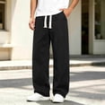 thumbnail image 5 of Men's Regular Fit Straight Leg Baggy Jeans Drawstring Elastic Waist Loose Fit Y2K Denim Pants with Pocket Pull On Denim Pants, 5 of 5