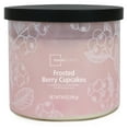 thumbnail image 1 of Mainstays 3-Wick Textured Wrapped Frosted Berry Cupcake Scented Candle, 14 oz, 1 of 6