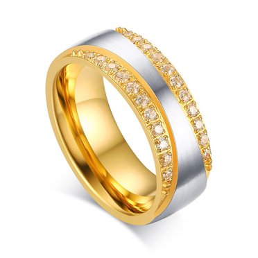 Bagues Couples CZ pour Mariage Engagement, Or