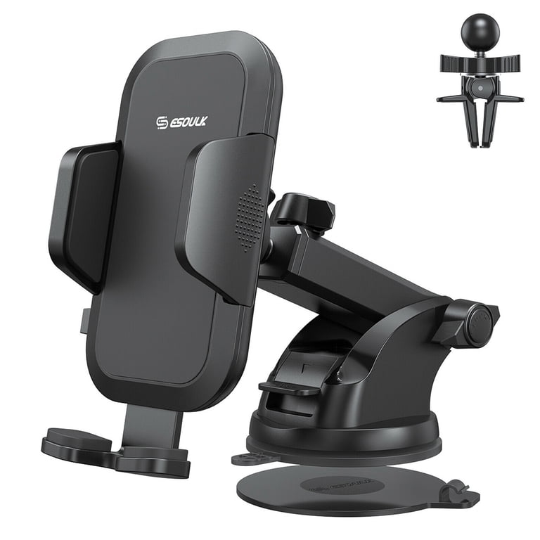 3-in-1 Universal Phone Mount For Cars: Extendable Arm, Hands-Free One-Touch Cradle, Flexible Vehicle Clip Support