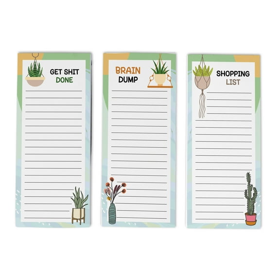 Inkdotpot Pack of 3 Magnetic Fridge To-Do List Notepads- Magnetic Memo Pads For Refrigerator-(50 Sheets Each)-1R