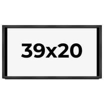 39x20 Frame Black Charcoal Grey Wood Textured Picture Frame | 0.75 Inch Moulding Width | Gunmetal