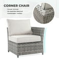 thumbnail image 5 of XIZZI 10PCS Patio PE Rattan Outdoor Furniture Set w/ Rectangle Fire Pit,Beige Cushion, 5 of 13