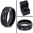 thumbnail image 4 of Tungsten Motorcycle Bike Motor Bicycle Band Ring 8mm Men Women Comfort Fit Black Dome Brushed Polished, 4 of 4