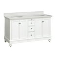 thumbnail image 5 of KBC Bella 60" Solid Wood Double Bathroom Vanity w/ Quartz Stone in White, 5 of 8