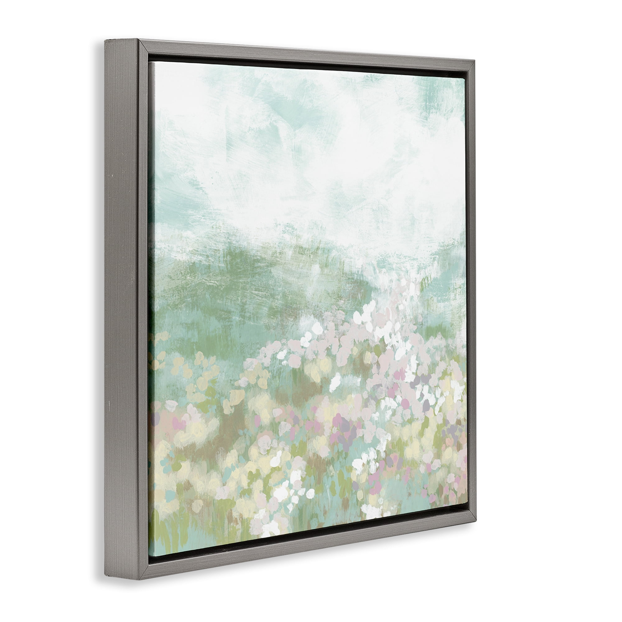 Stupell Industries Rural Countryside Impression Landscape Painting Gray Floater Framed Canvas Art Print Wall Art, 25 x 25
