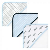 Hudson Baby Infant Boy Rayon from Bamboo Rich Hooded Towels, Sharks