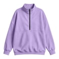 thumbnail image 5 of Ozmmyan Womens Half Zip Sweatshirt for Womens Stand Collar Long Sleeve Oversized Pullover Casual Solid Color Winter Top, 5 of 5