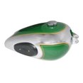 thumbnail image 1 of BSA B31 B33 Plunger Model Green & Chrome fuel petrol tank + Cap Tap knee pad, 1 of 5
