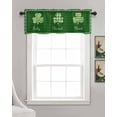 thumbnail image 3 of St. Patrick's Day Linen Curtain Valance for Bedroom/Bathroom/Kitchen/Office/Living/Dining Room Windows,Buffalo Plaid Holiday Spring Green Leaves Pocket Topper Drapes Decorative Cafe Drapery 54x18, 3 of 6