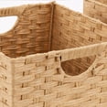 Seville Classics Handwoven Collapsible Square Storage Basket Bin with