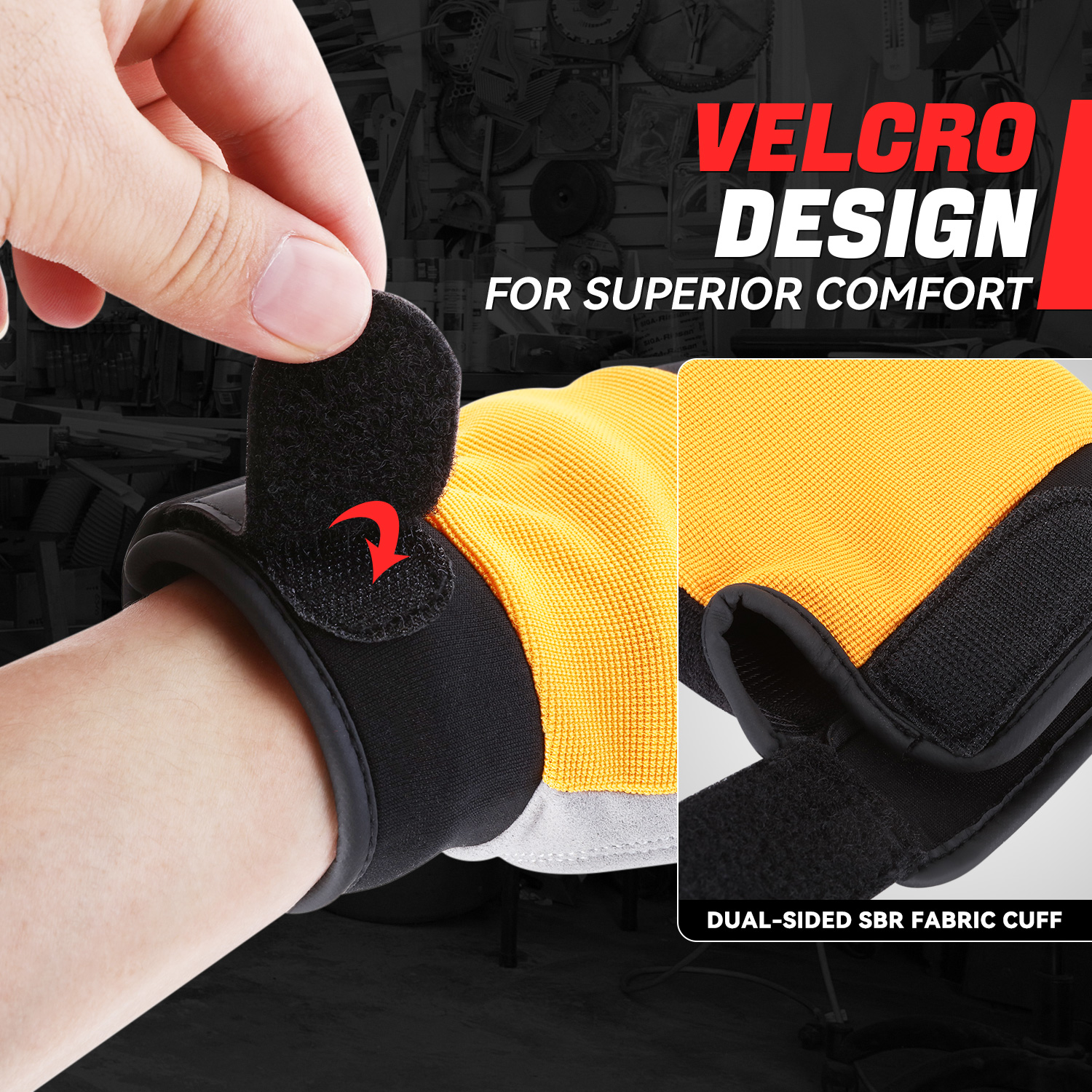 DNA Motoring 4 Pair Multi-Purpose Construction Gardening Utility Mechanic Work Gloves Yellow