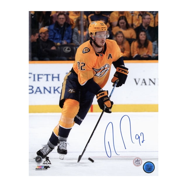 Ryan Johansen Photo 11x14 de la Course de Rondelle des Prédateurs de Nashville Autographiée