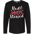 thumbnail image 3 of Inktastic 4th of July Red White Blessed Fireworks Long Sleeve T-Shirt, 3 of 5