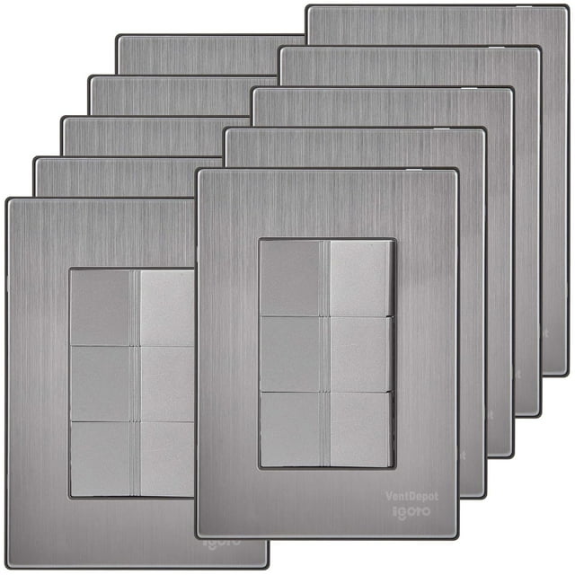 Placa con Apagadores Inoxium3ASilver 10Pzas Apagadorx3 125-250VCA 10A 50/60Hz Plateado Acero Inoxidable/PC.