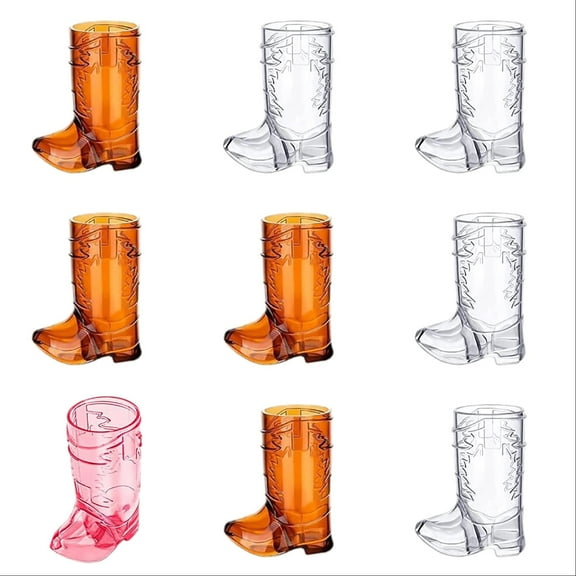12 Pcs Mini Cowboy Boot Shot Glasses - Western Cowboy Mugs for Cowgirl Theme Party Decorations, Birthday, and Parties