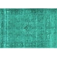 thumbnail image 1 of Ahgly Company Machine Washable Indoor Rectangle Persian Turquoise Blue Traditional Area Rugs, 3' x 5', 1 of 4