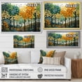 thumbnail image 4 of Designart "Orange Green Trees Canopy Collage III" Landscapes Floater Framed Canvas Wall Art, 4 of 7