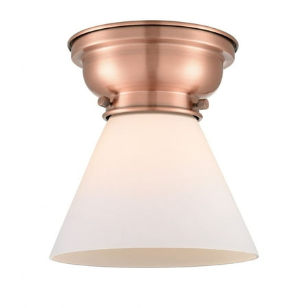 623-1F-AC-G41-Innovations Lighting-Cone - 1 Light Flush Mount In Industrial Style-7.4 Inches Tall and 7.75 Inches Wide-Antique Copper Finish-Matte