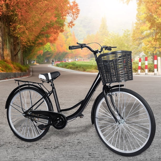 JNXYL 26 Inch Adult Cruiser Bicycle,Commuter Bike with Basket