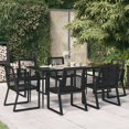 thumbnail image 1 of vidaXL 7 Piece Garden Dining Set Black PVC Rattan, 1 of 5