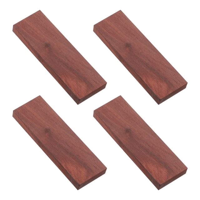 Uxcell 4 Pcs Madera Dura Maderas Exóticas Naturales para Manualidades DIY, Marrón Oscuro